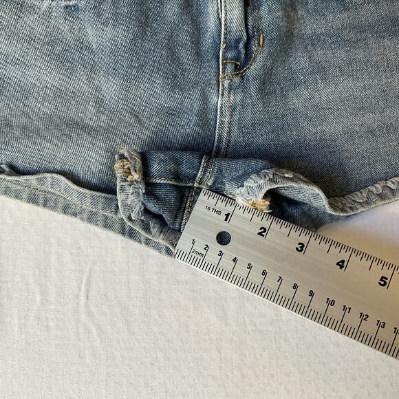 Pacsun Women Shorts 23 Blue Denim High Rise Short Shorts Frayed Hem - Picture 7 of 10